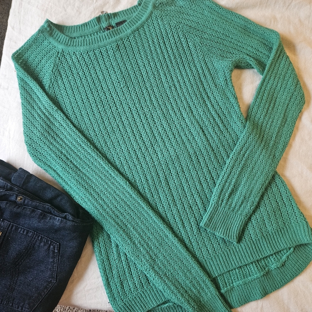 Red Paint Cable Knit Sweater